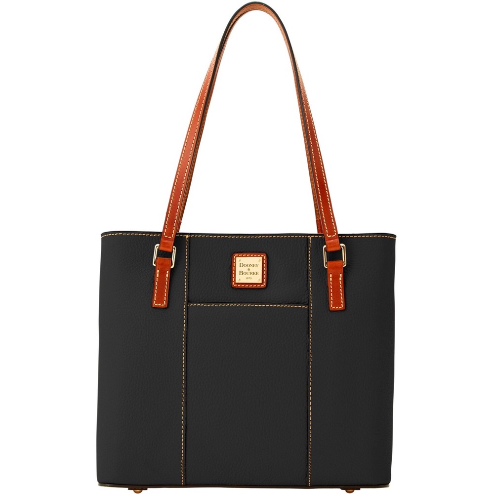 Dooney and Bourke Pebble Grain Small Lexington Shopper Black and Tan